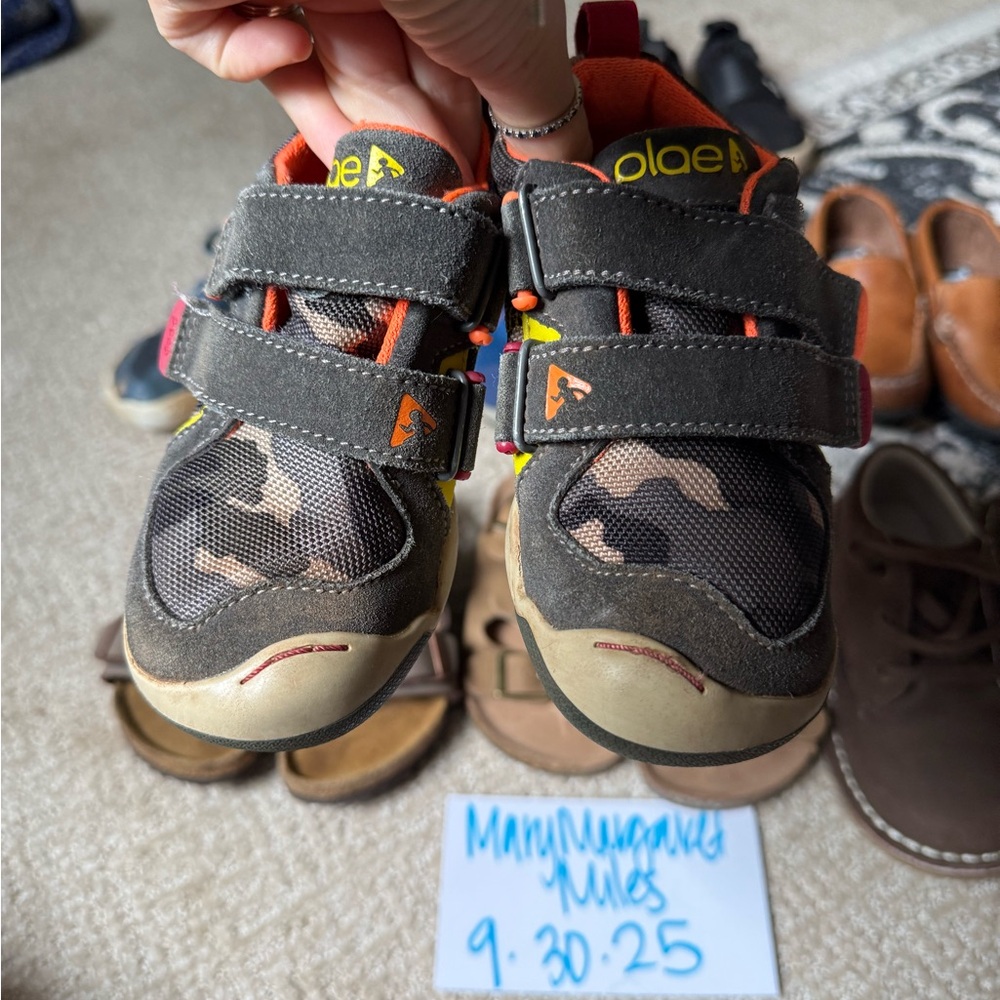 PLAE Kids Camouflage Sneakers with Orange Accents